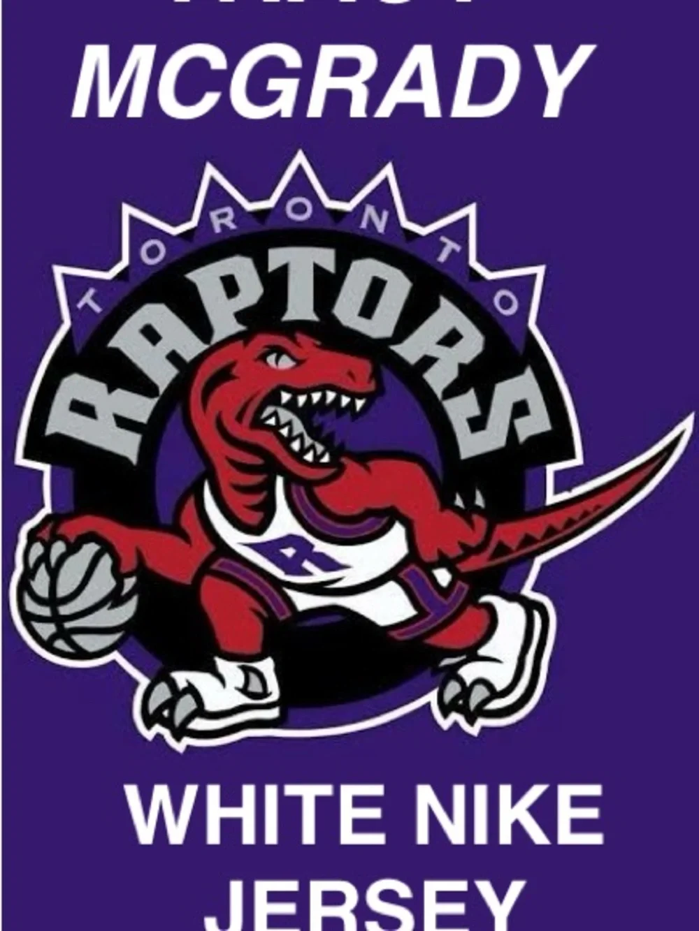 Nike Toronto Raptors Tracy McGrady White Jersey MENS Size 3XL ( 56 ) AUTHENTIC